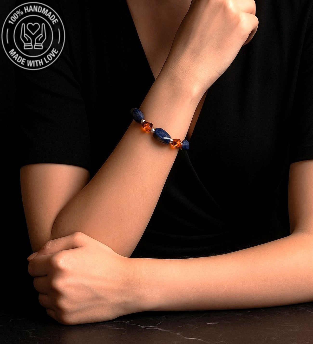 Lapis Kehribar Pozitif Enerji, Netlik Ve Bilgelik Bilekliği