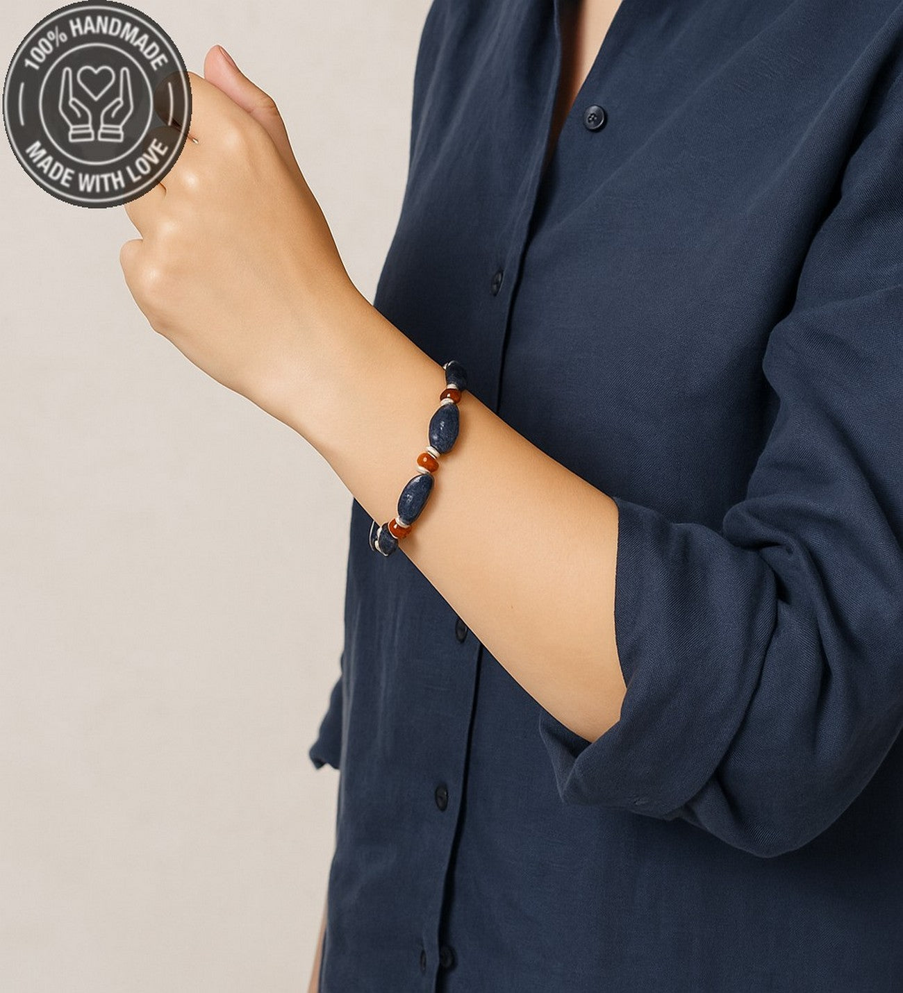 Lapis Kehribar Pozitif Enerji, Netlik Ve Bilgelik Bilekliği