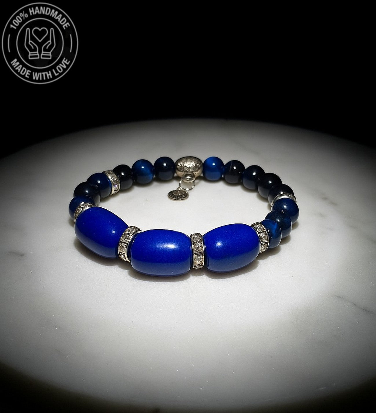 Lacivert Kaplan Gözü Akik Nazara Karşı Etkili Kararlılık, Özgüven Veren Bileklik