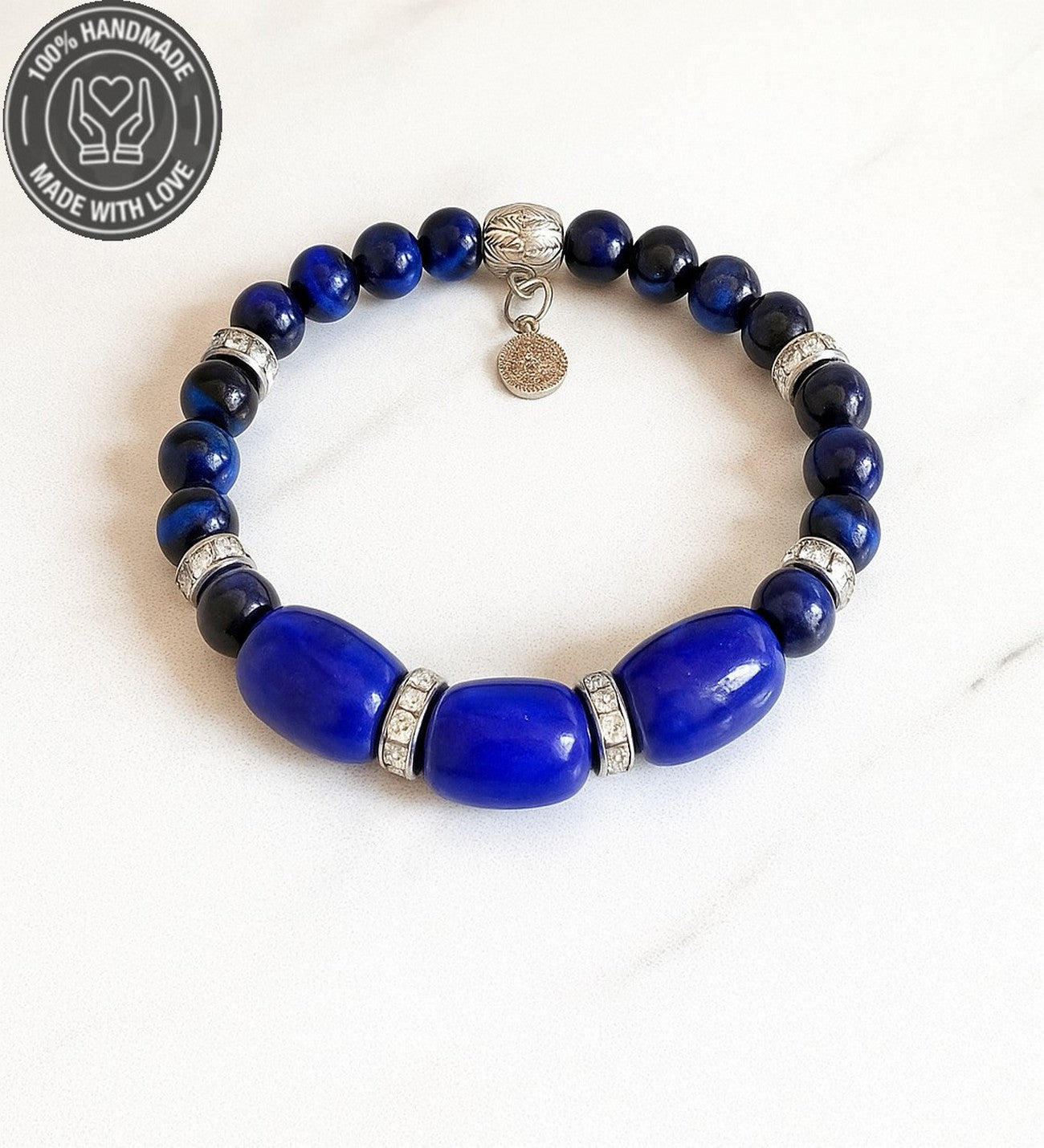 Lacivert Kaplan Gözü Akik Nazara Karşı Etkili Kararlılık, Özgüven Veren Bileklik