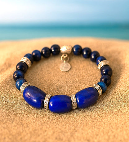 Lacivert Kaplan Gözü Akik Nazara Karşı Etkili Kararlılık, Özgüven Veren Bileklik