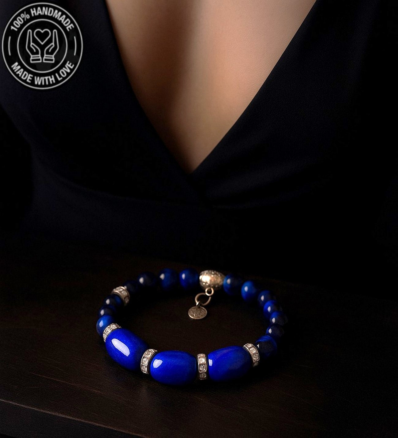 Lacivert Kaplan Gözü Akik Nazara Karşı Etkili Kararlılık, Özgüven Veren Bileklik