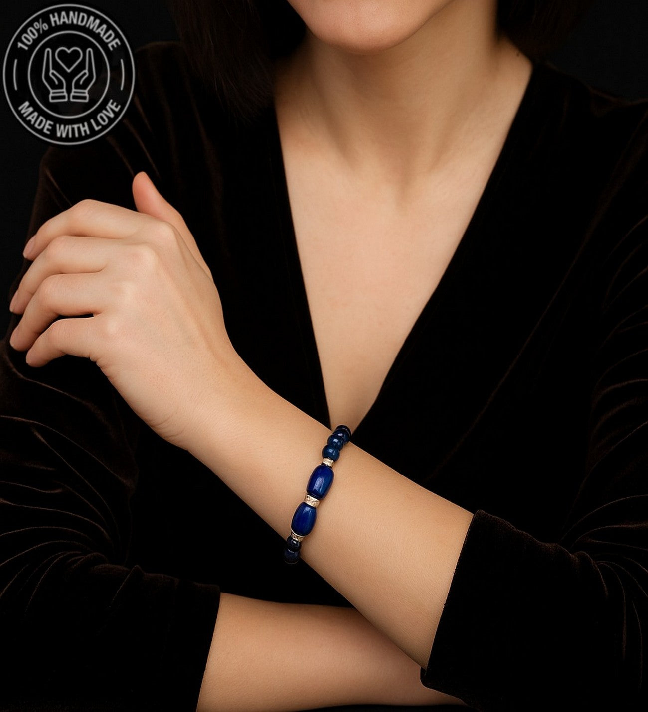 Lacivert Kaplan Gözü Akik Nazara Karşı Etkili Kararlılık, Özgüven Veren Bileklik