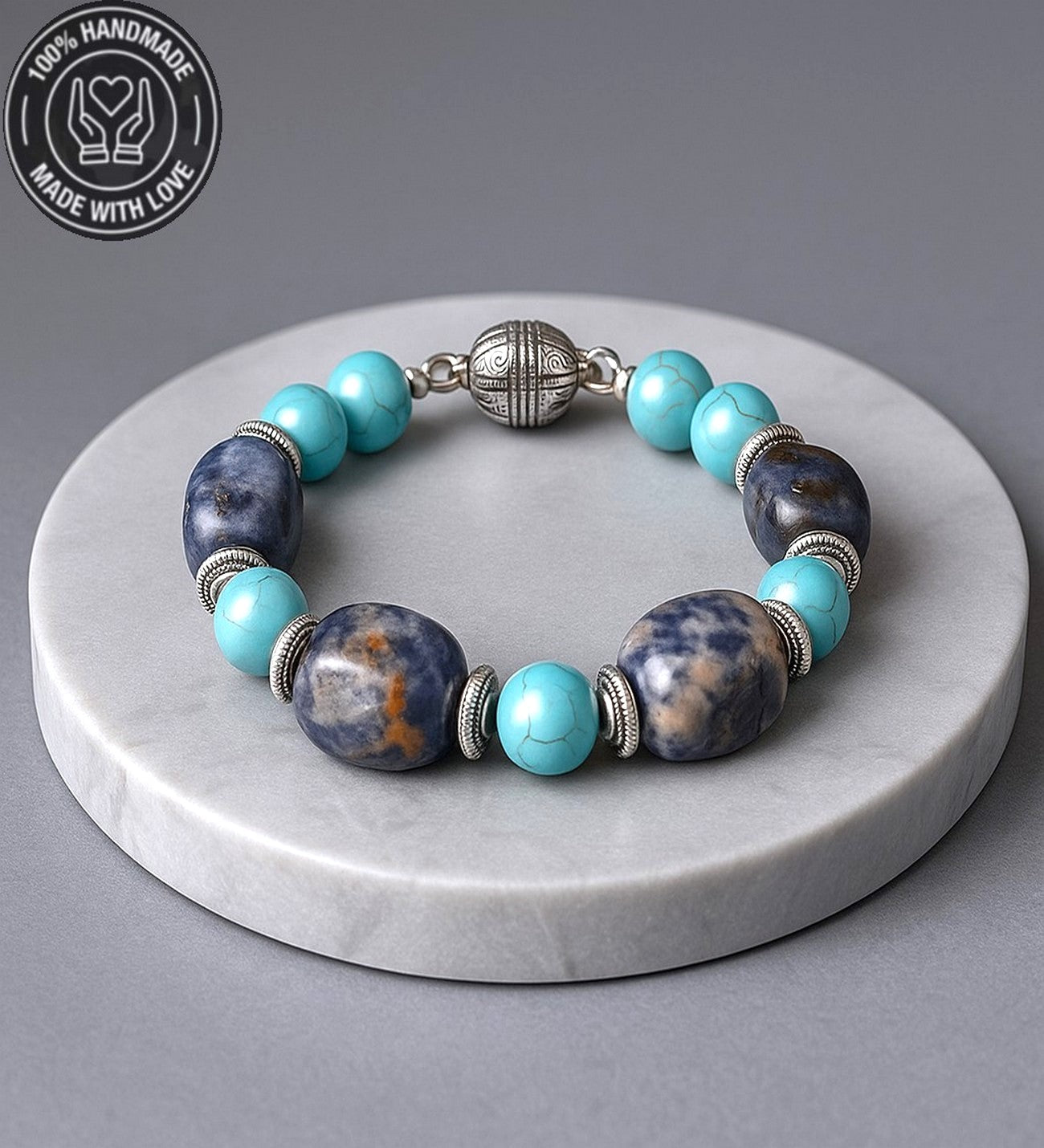 Turkuaz Sodalit Negatif Enerji Kalkanı Bileklik