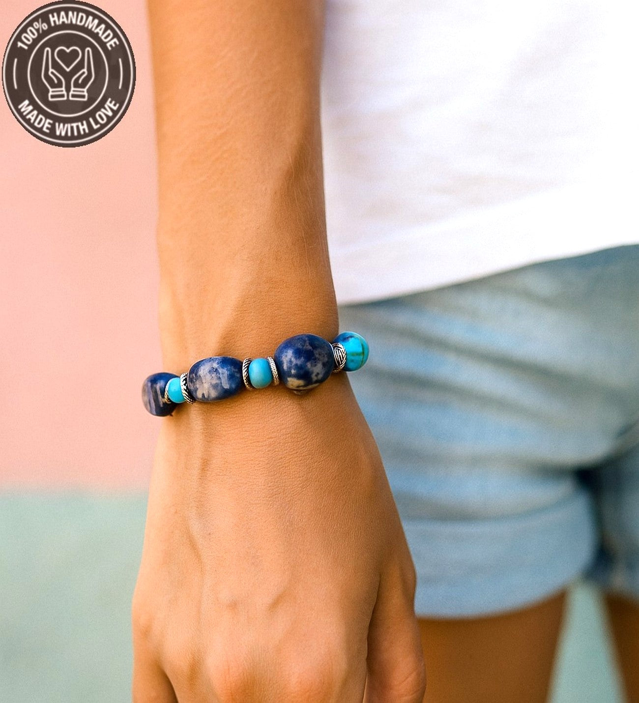 Turkuaz Sodalit Negatif Enerji Kalkanı Bileklik