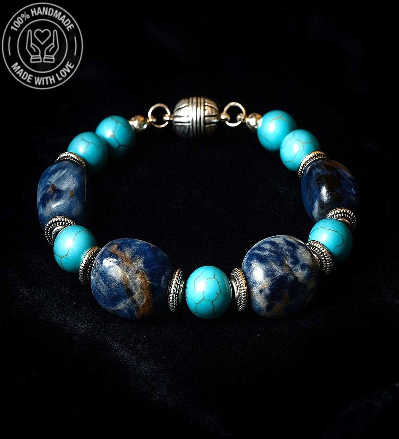 Turkuaz Sodalit Negatif Enerji Kalkanı Bileklik