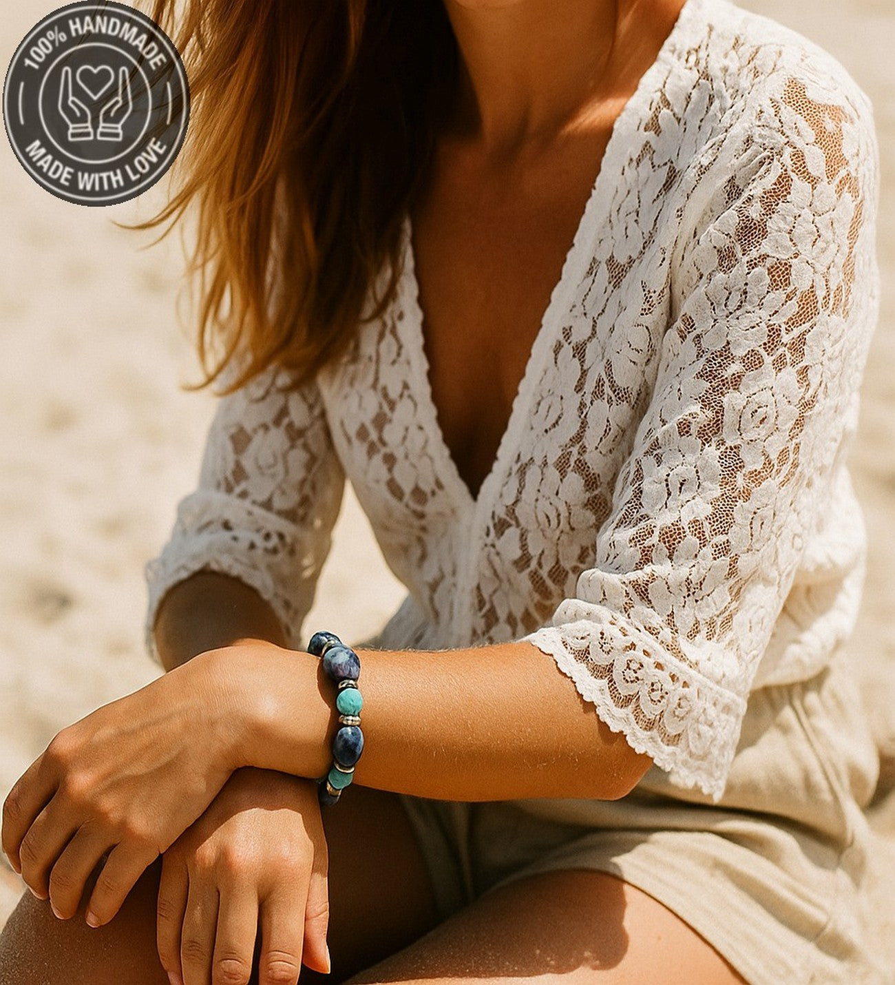 Turkuaz Sodalit Negatif Enerji Kalkanı Bileklik