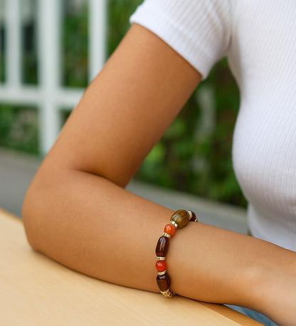 Kaplan Gözü Akik Cesaret Ve Nazardan Koruma Bilekliği