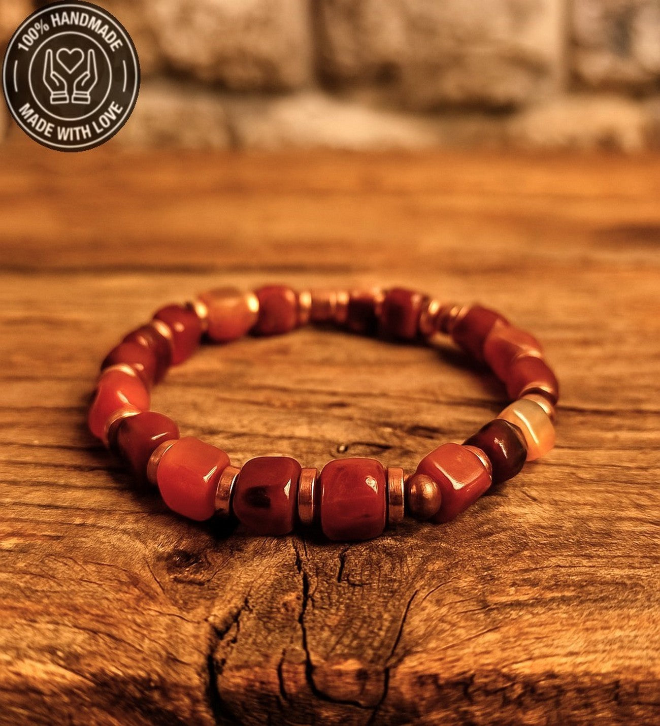 Akik Hematit Elastik Bileklik