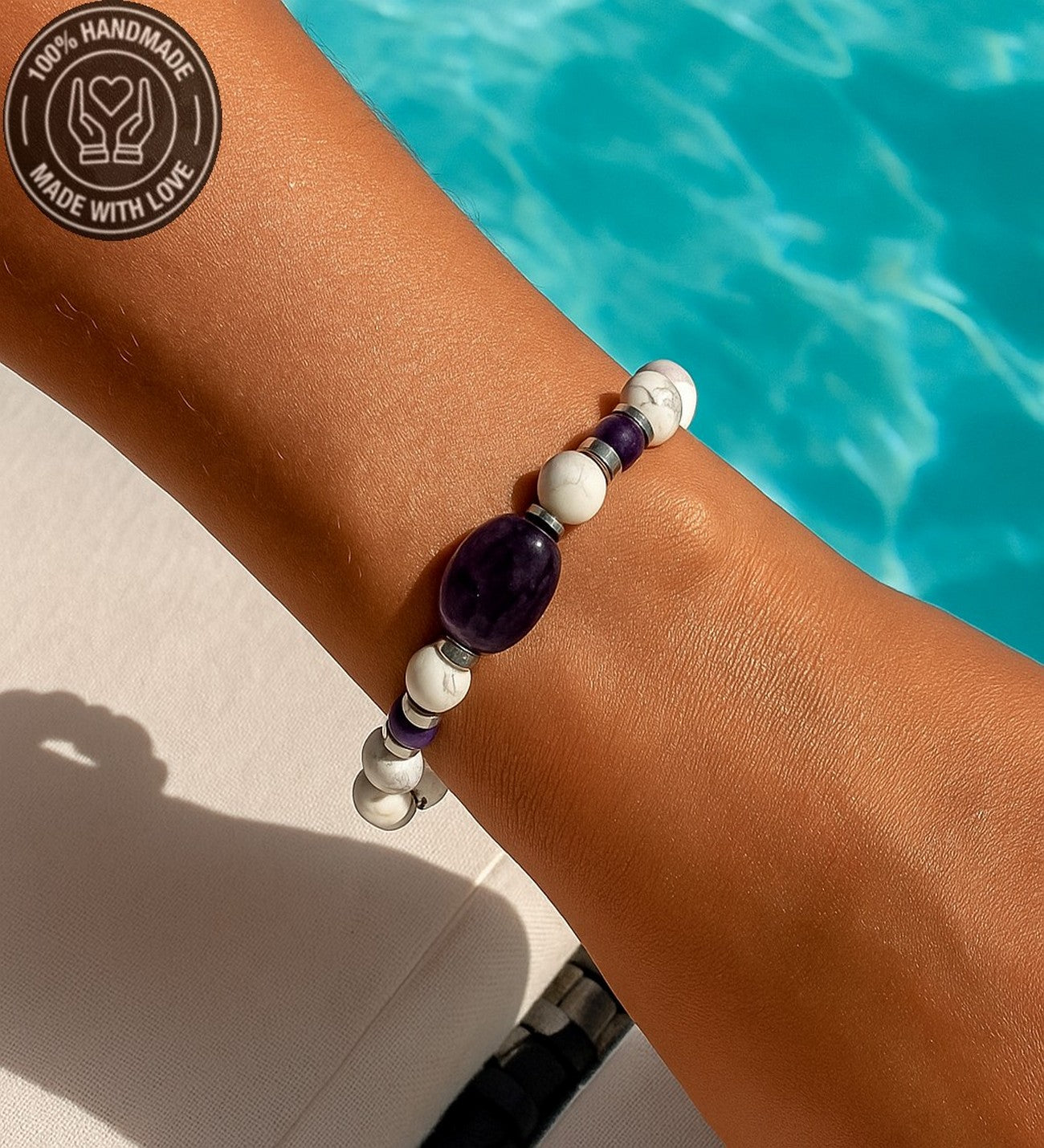 Ametist Havlit Hematit Iç Huzur Ve Bilgelik Bilekliği