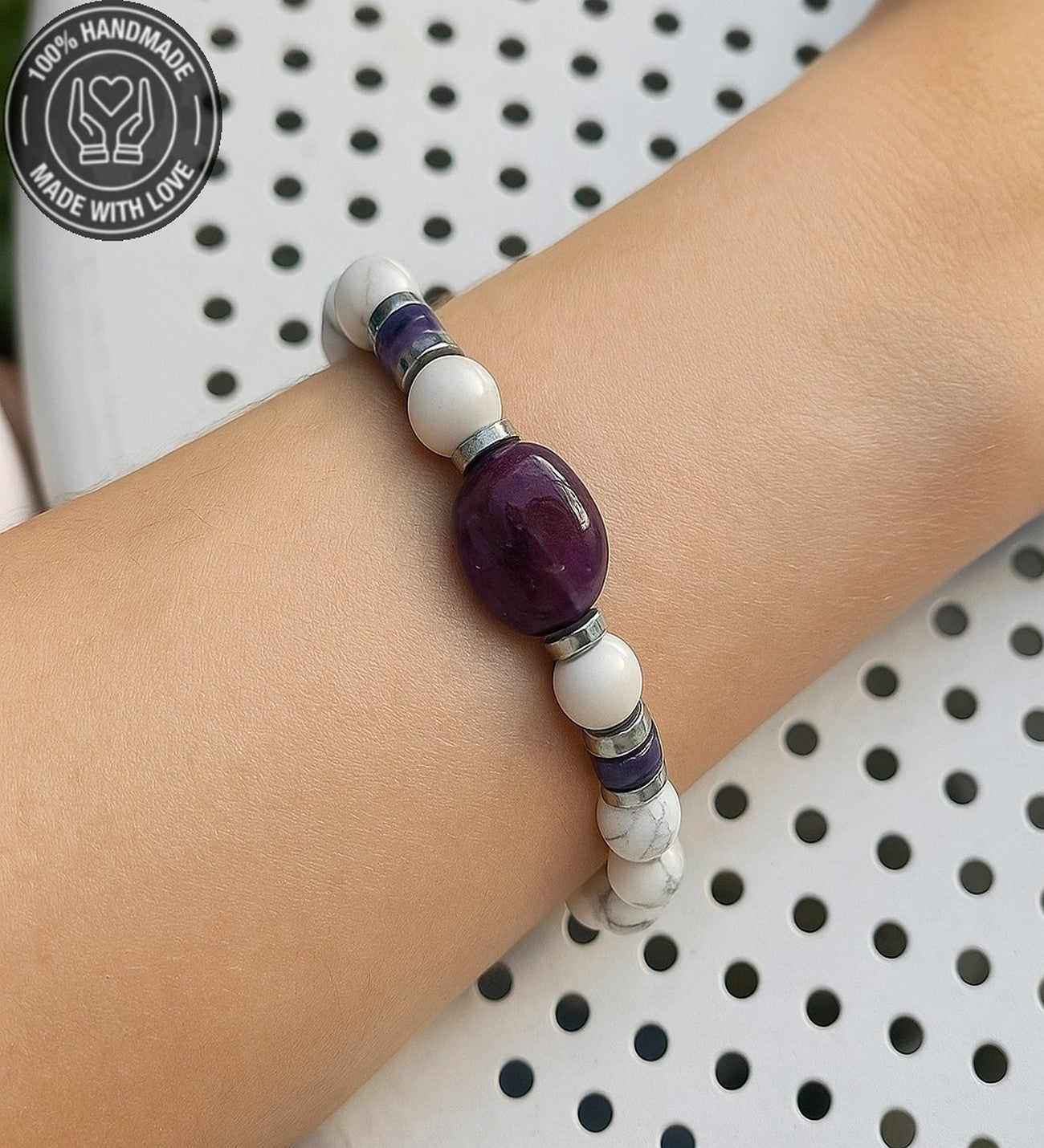 Ametist Havlit Hematit Iç Huzur Ve Bilgelik Bilekliği