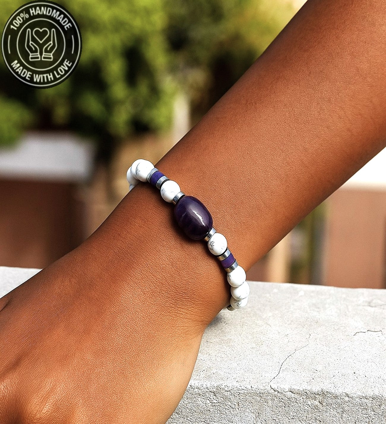 Ametist Havlit Hematit Iç Huzur Ve Bilgelik Bilekliği