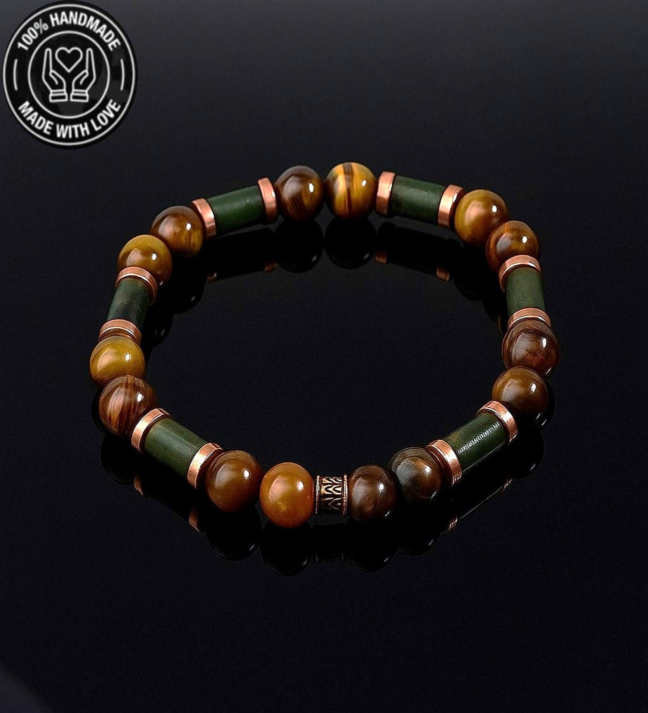 Kaplan Gözü Ceyt Hematit Cesaret, Denge Ve Nazardan Koruma Bilekliği