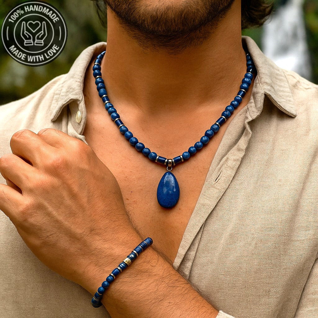 Sodalit Hematit Güç, Kararlılık Ve Özgüven Kolye Bileklik Seti