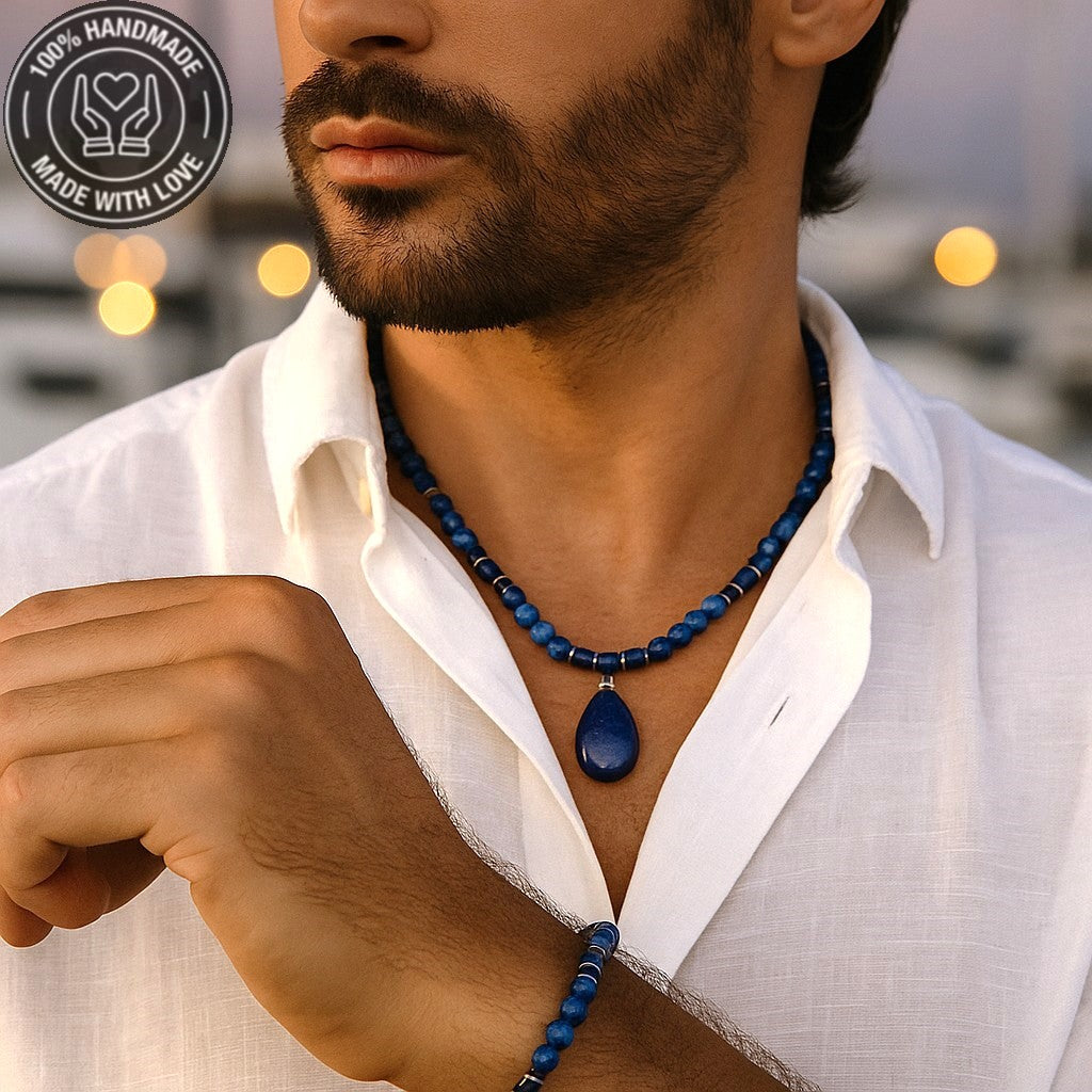 Sodalit Hematit Güç, Kararlılık Ve Özgüven Kolye Bileklik Seti