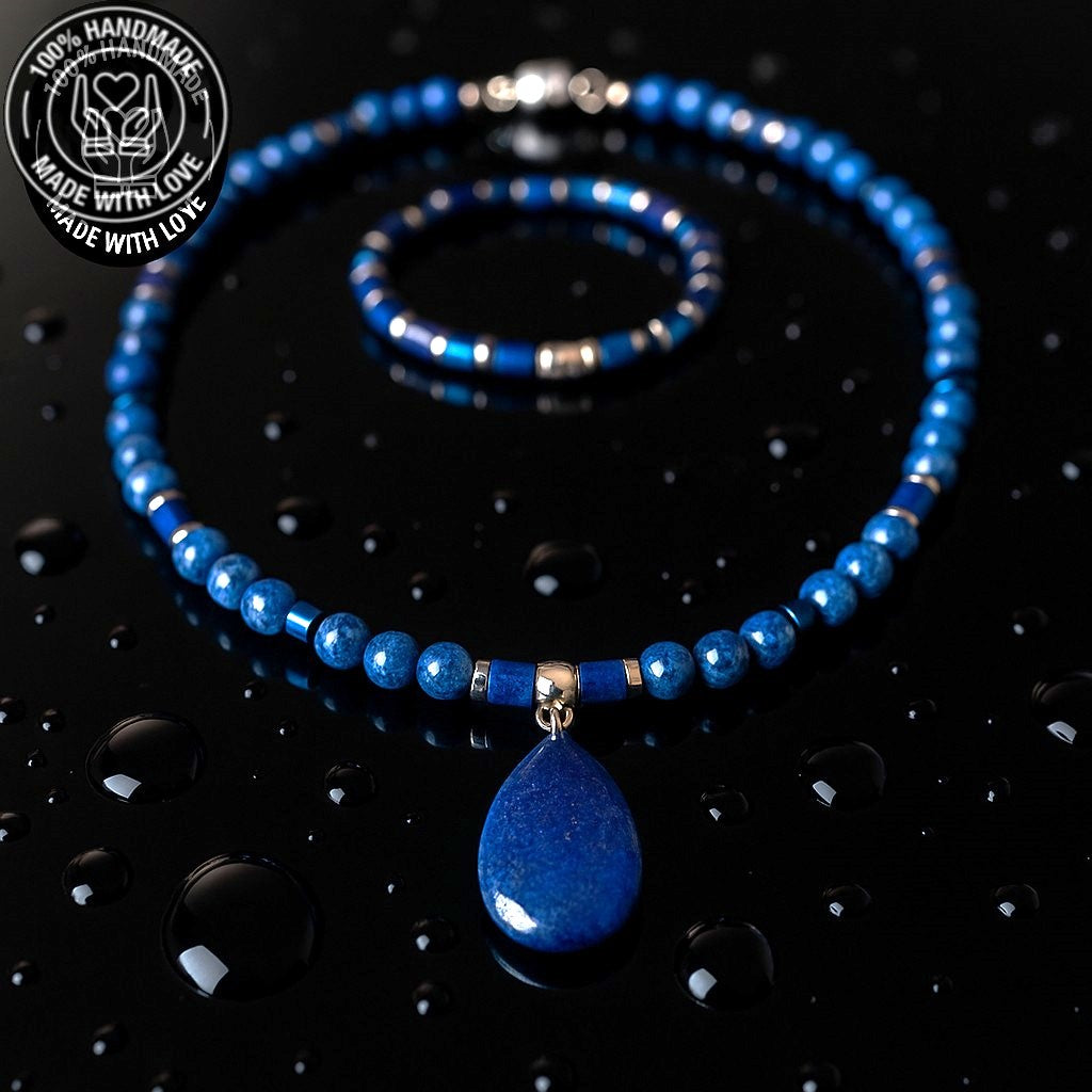 Sodalit Hematit Güç, Kararlılık Ve Özgüven Kolye Bileklik Seti