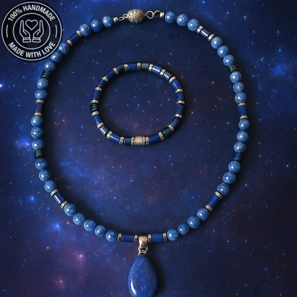 Sodalit Hematit Güç, Kararlılık Ve Özgüven Kolye Bileklik Seti