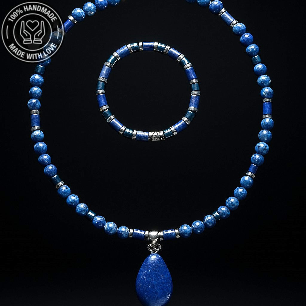 Sodalit Hematit Güç, Kararlılık Ve Özgüven Kolye Bileklik Seti