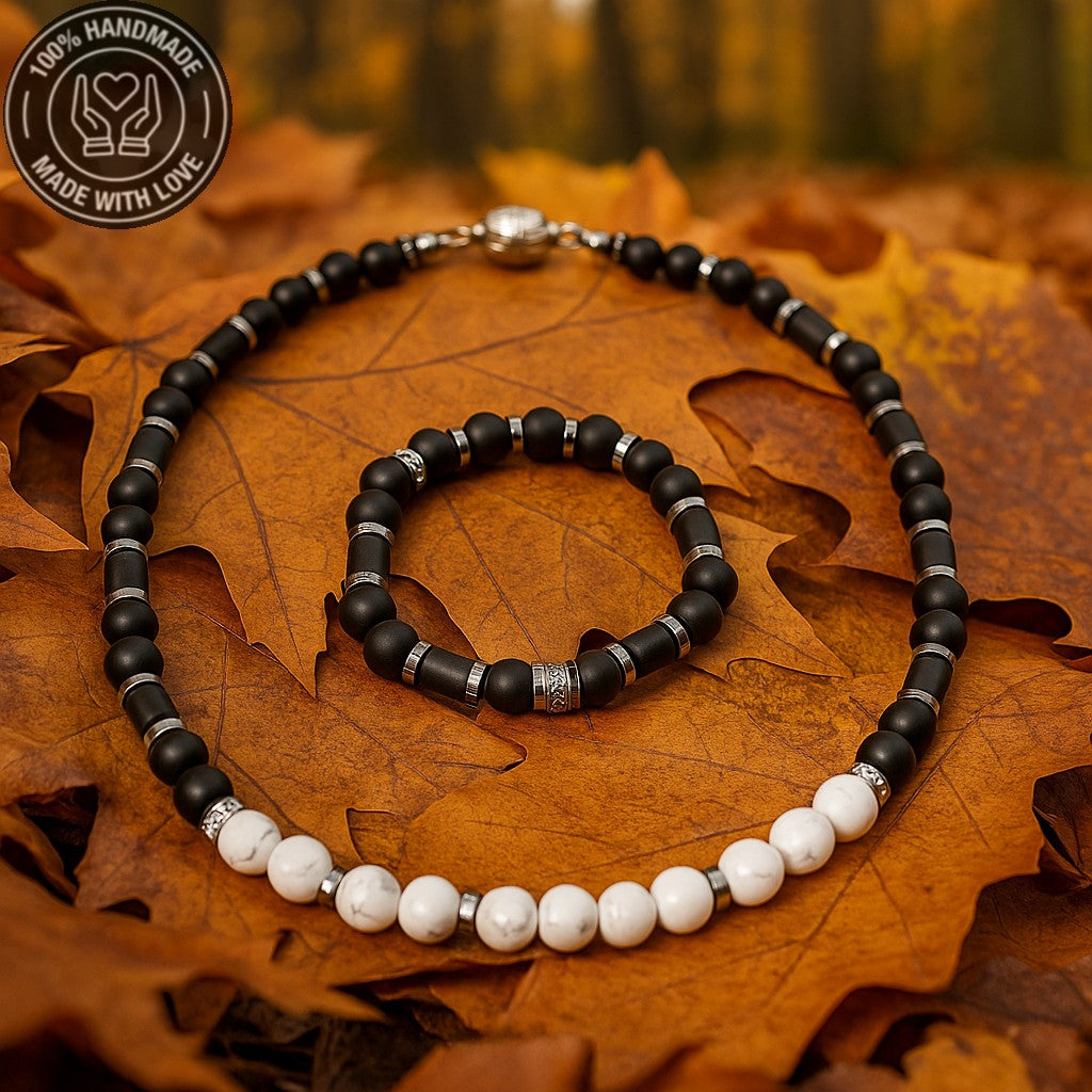 Oniks Havlit Nazardan Korunma Ve Huzur Kolye Bileklik Seti