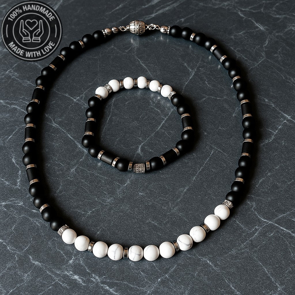 Oniks Havlit Nazardan Korunma Ve Huzur Kolye Bileklik Seti