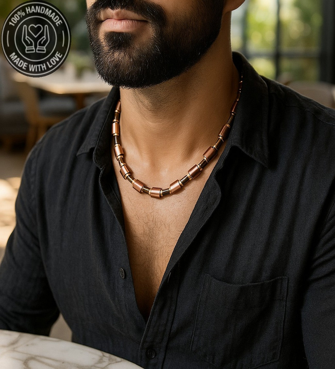 Hematit Kaplan Gözü Özgüven , Güç Ve Cesaret Kolye Bileklik Seti