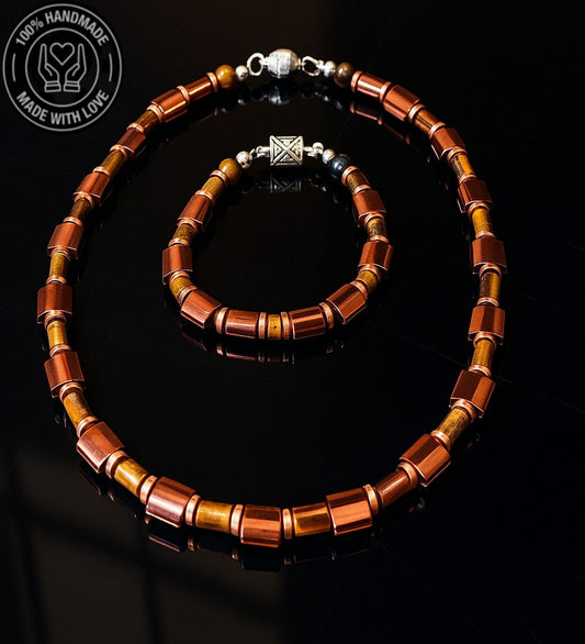 Hematit Kaplan Gözü Özgüven , Güç Ve Cesaret Kolye Bileklik Seti