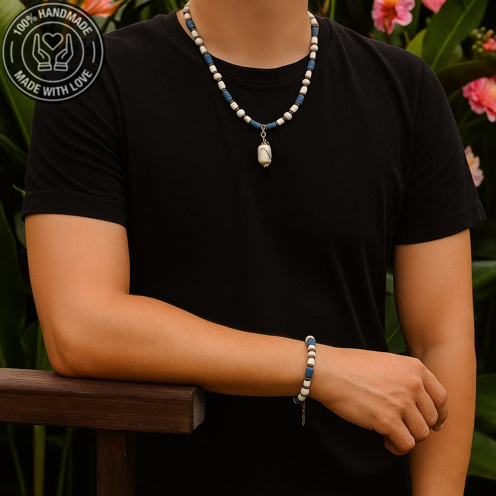 Lav Taşı Havlit Güç, Cesaret Ve İletişim Kolye Bileklik Seti