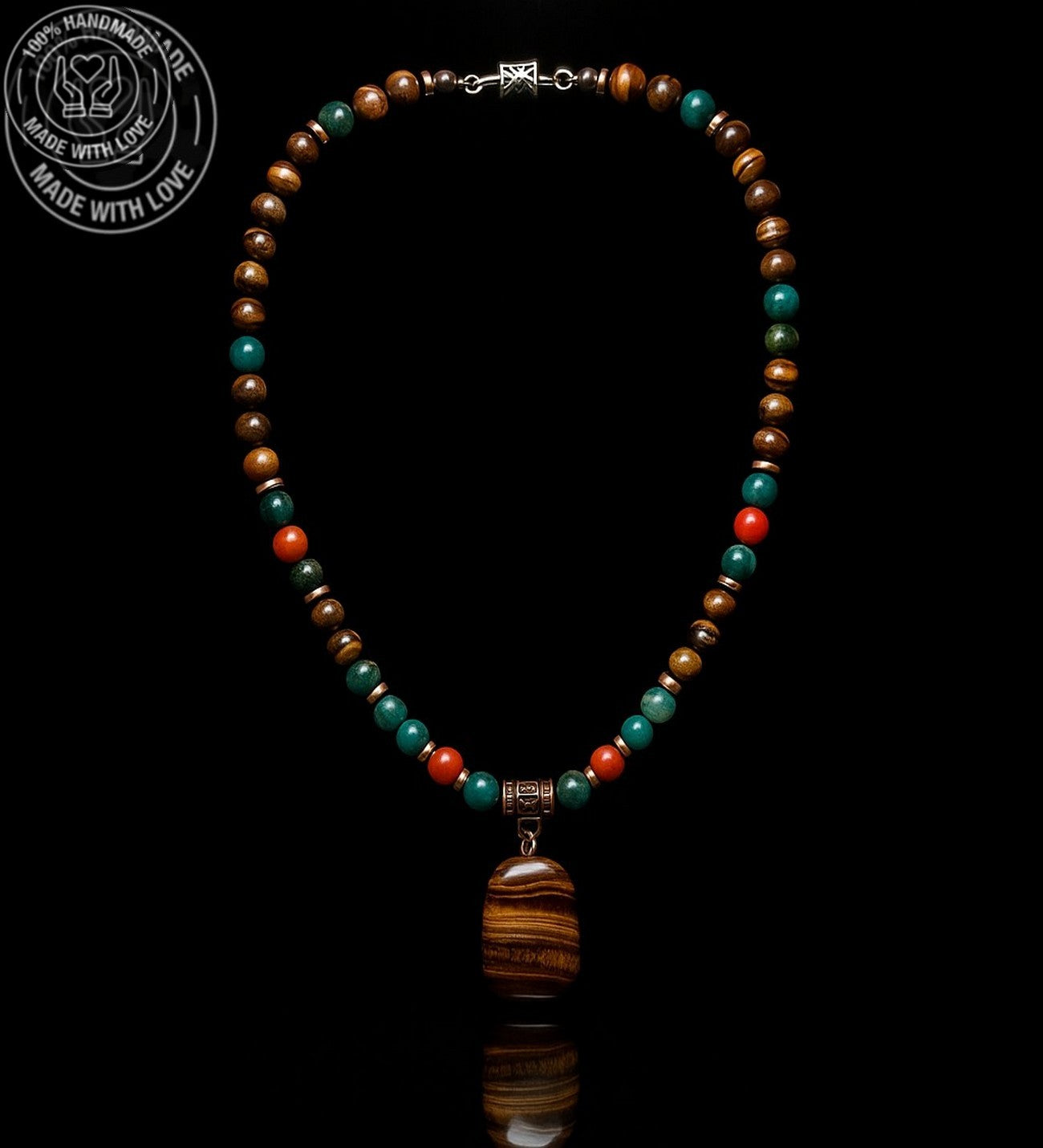 Kaplan Gözü Akik Nazardan Koruma , Cesaret Ve Özgüven Kolyesi