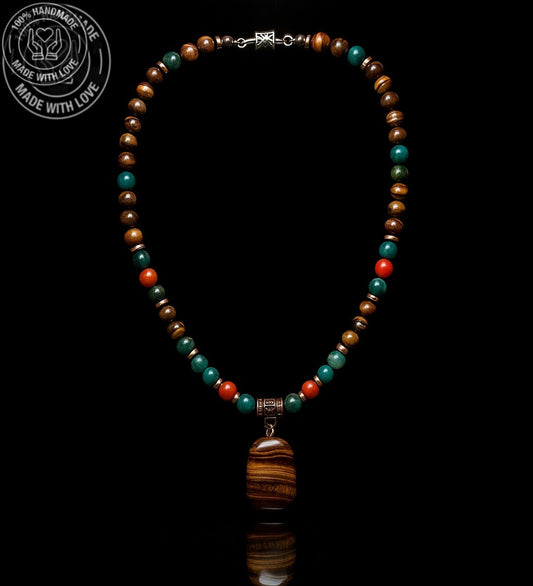 Kaplan Gözü Akik Nazardan Koruma , Cesaret Ve Özgüven Kolyesi