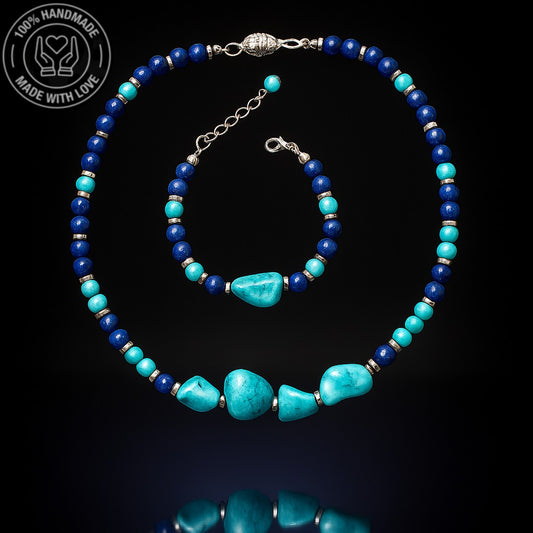 Lapis Turkuaz Nazardan Koruma , Bilgelik Ve Nazardan Koruma Kolye Bileklik Seti