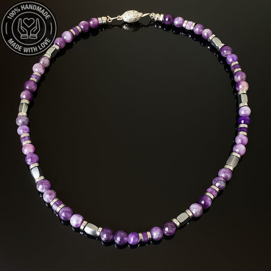 Ametist Hematit Güç ,negatif Enerjilerden Arınma Ve Huzur Kolyesi