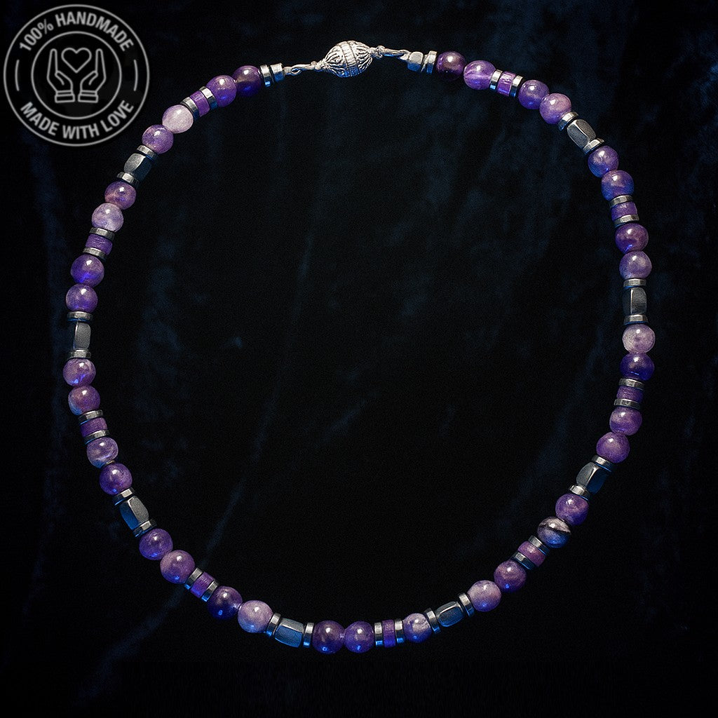 Ametist Hematit Güç ,negatif Enerjilerden Arınma Ve Huzur Kolyesi