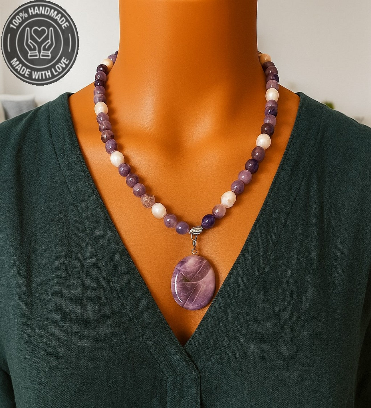 Elit Serisi Ametist Inci Ruhsal Arınma Depresyon Azaltma Ve Iç Huzur Kolyesi