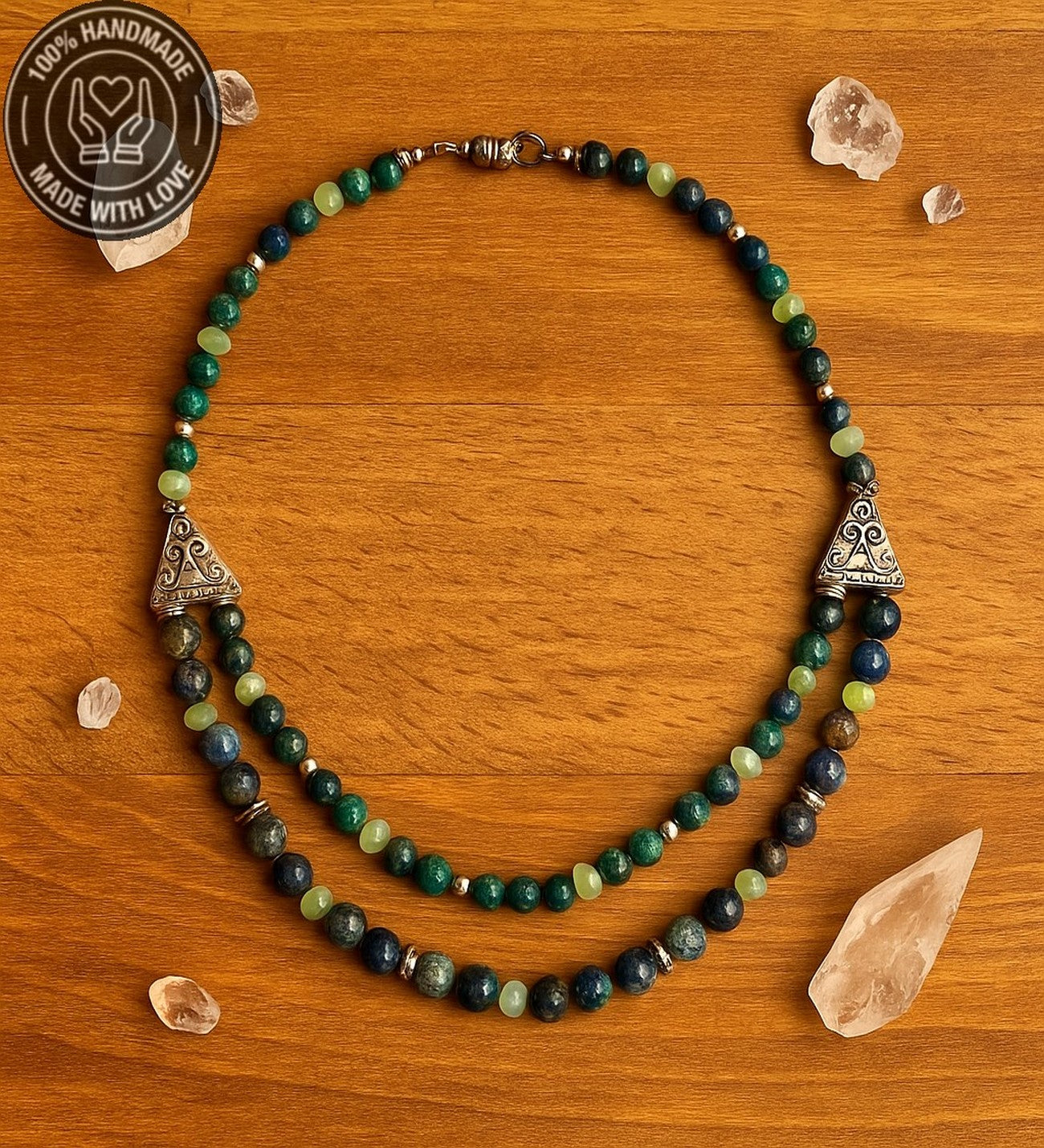 İki Sıralı Jasper Şifa Ve Nazardan Korunma Kolyesi