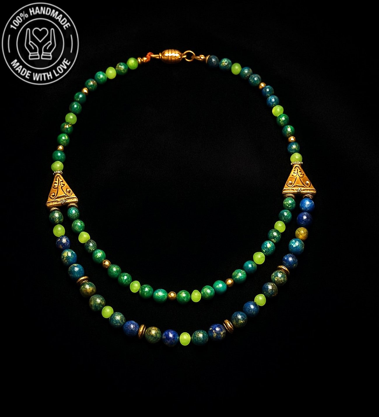 İki Sıralı Jasper Şifa Ve Nazardan Korunma Kolyesi