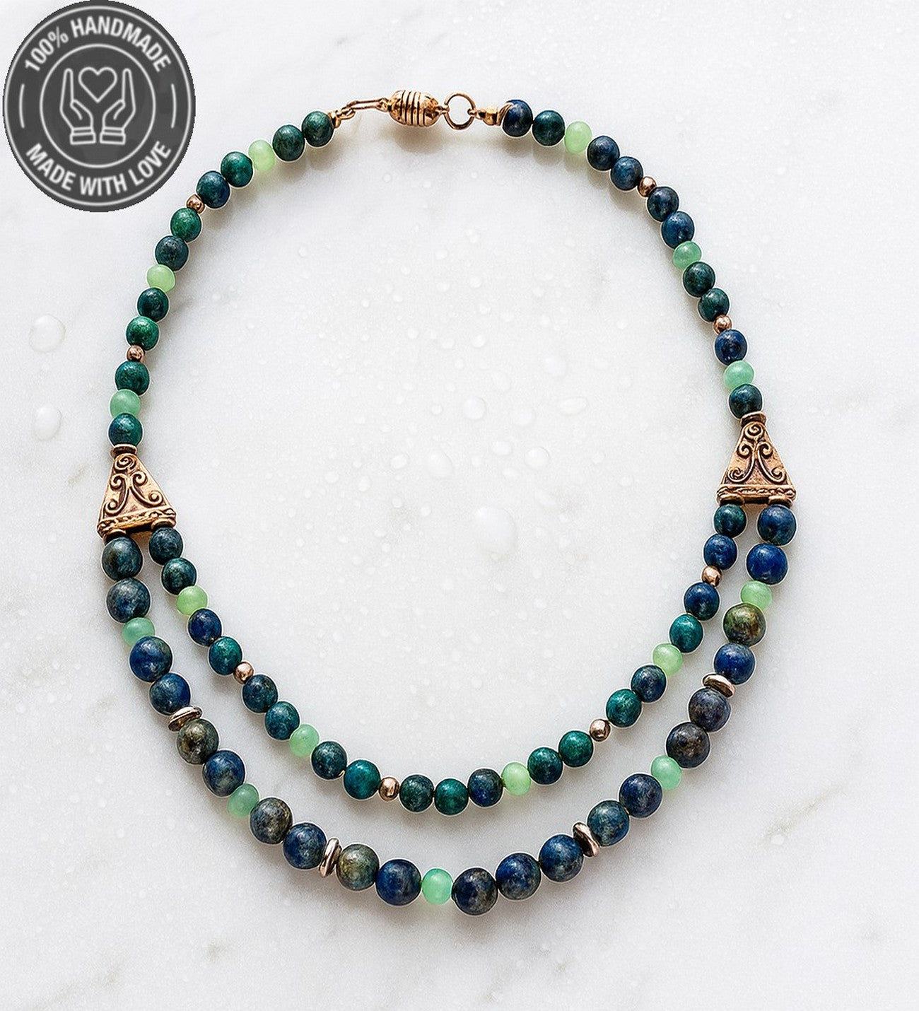 İki Sıralı Jasper Şifa Ve Nazardan Korunma Kolyesi