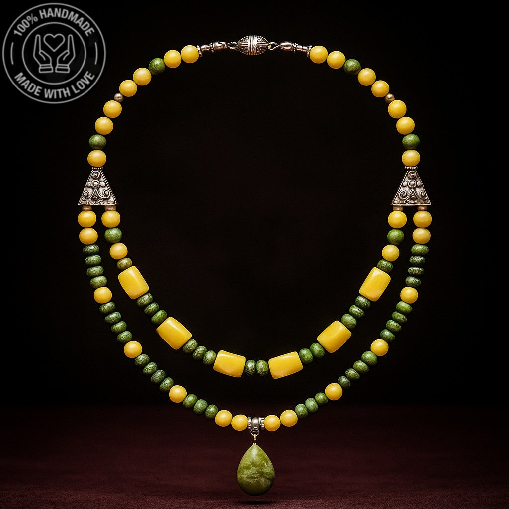 Peridot Jasper Stres Kalkanı Denge Kolyesi