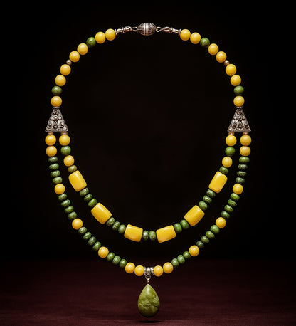 Peridot Jasper Stres Kalkanı Denge Kolyesi