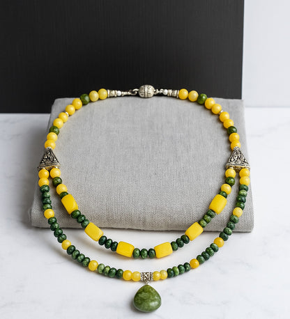 Peridot Jasper Stres Kalkanı Denge Kolyesi