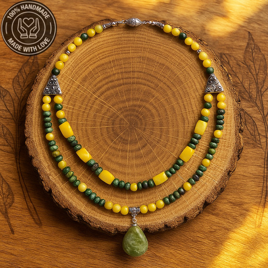 Peridot Jasper Stres Kalkanı Denge Kolyesi