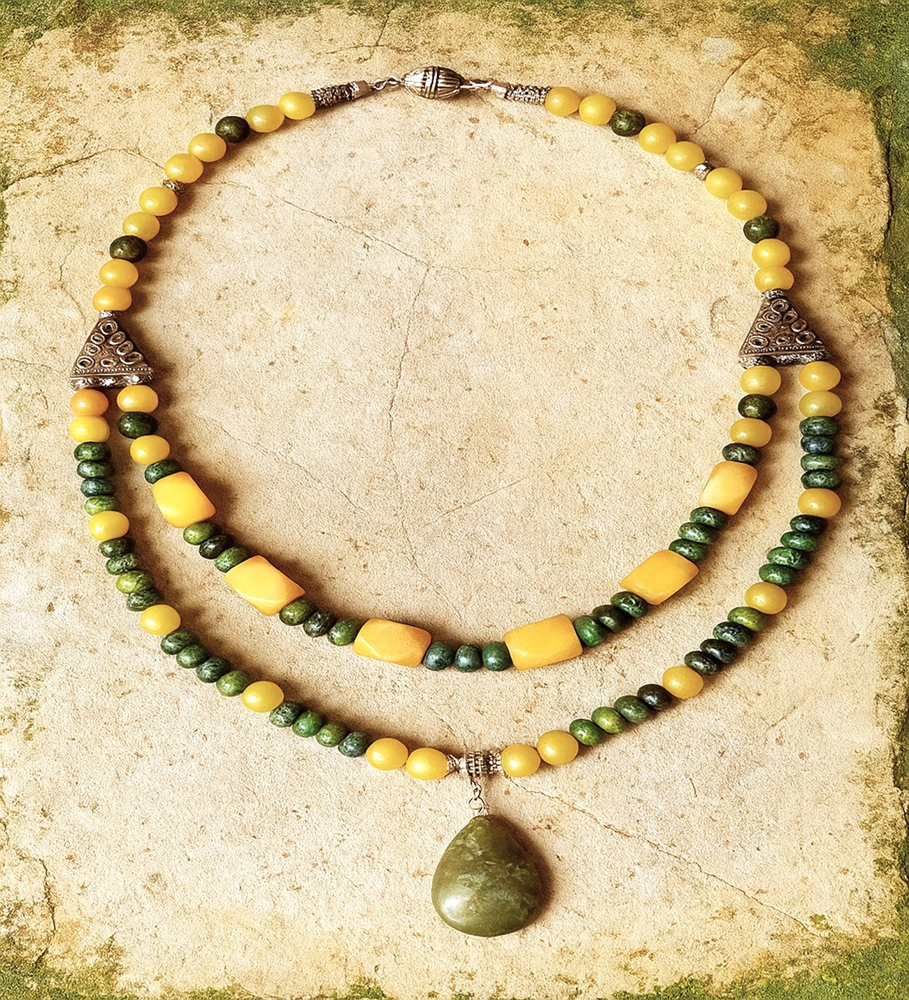 Peridot Jasper Stres Kalkanı Denge Kolyesi