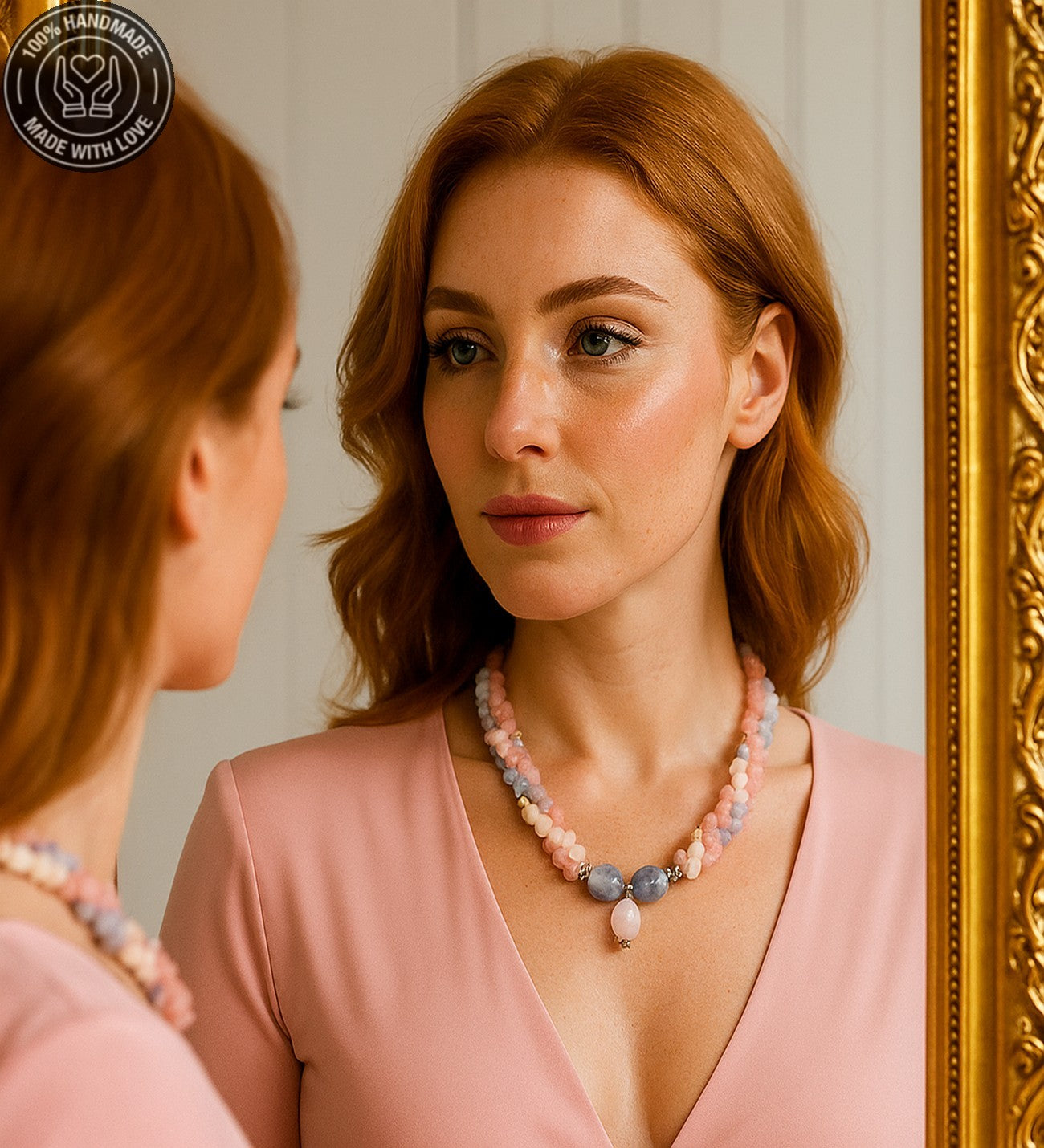 3 Sıralı Akik Kuvars Stres Azaltma Duygusal Denge Ve Pozitif Enerji Kolyesi