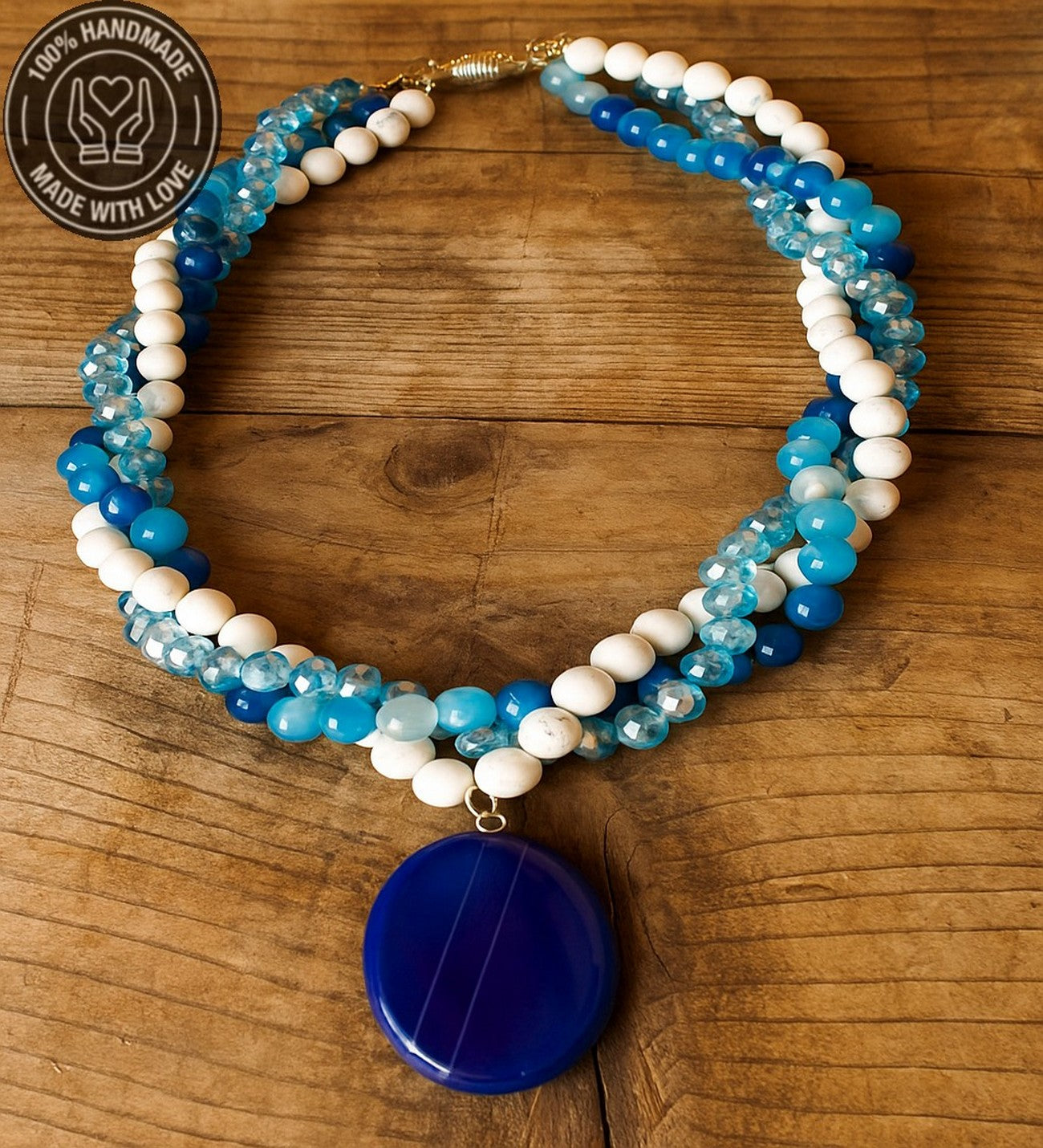 Akik Havlit Kristal 3 Sıralı Nazar Koruması Özgüven Ve Odaklanma Kolyesi