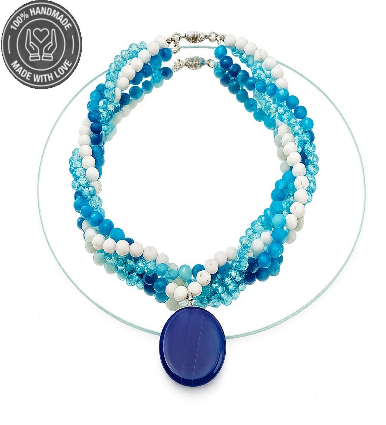 Akik Havlit Kristal 3 Sıralı Nazar Koruması Özgüven Ve Odaklanma Kolyesi