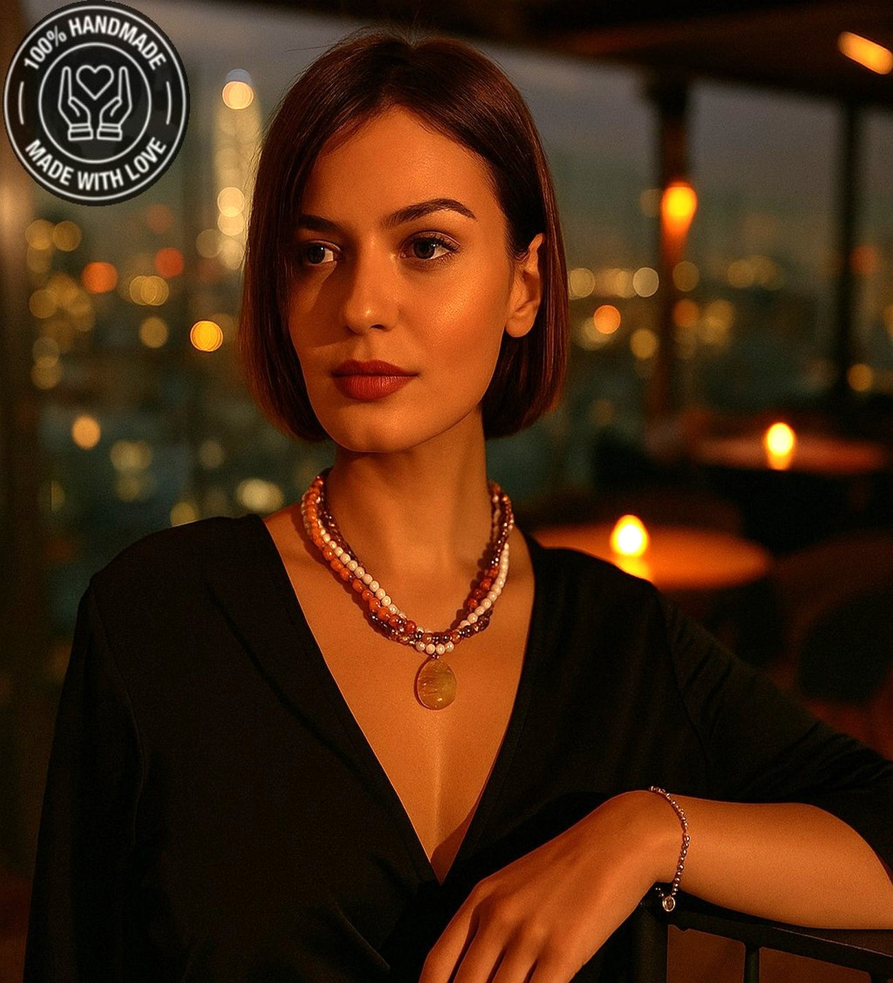 Akik Havlit Kristal Nazardan Ve Stresten Korunma Kolyesi