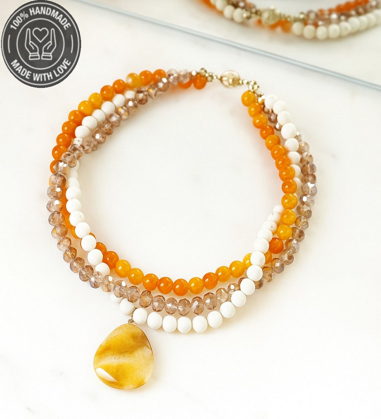 Akik Havlit Kristal Nazardan Ve Stresten Korunma Kolyesi