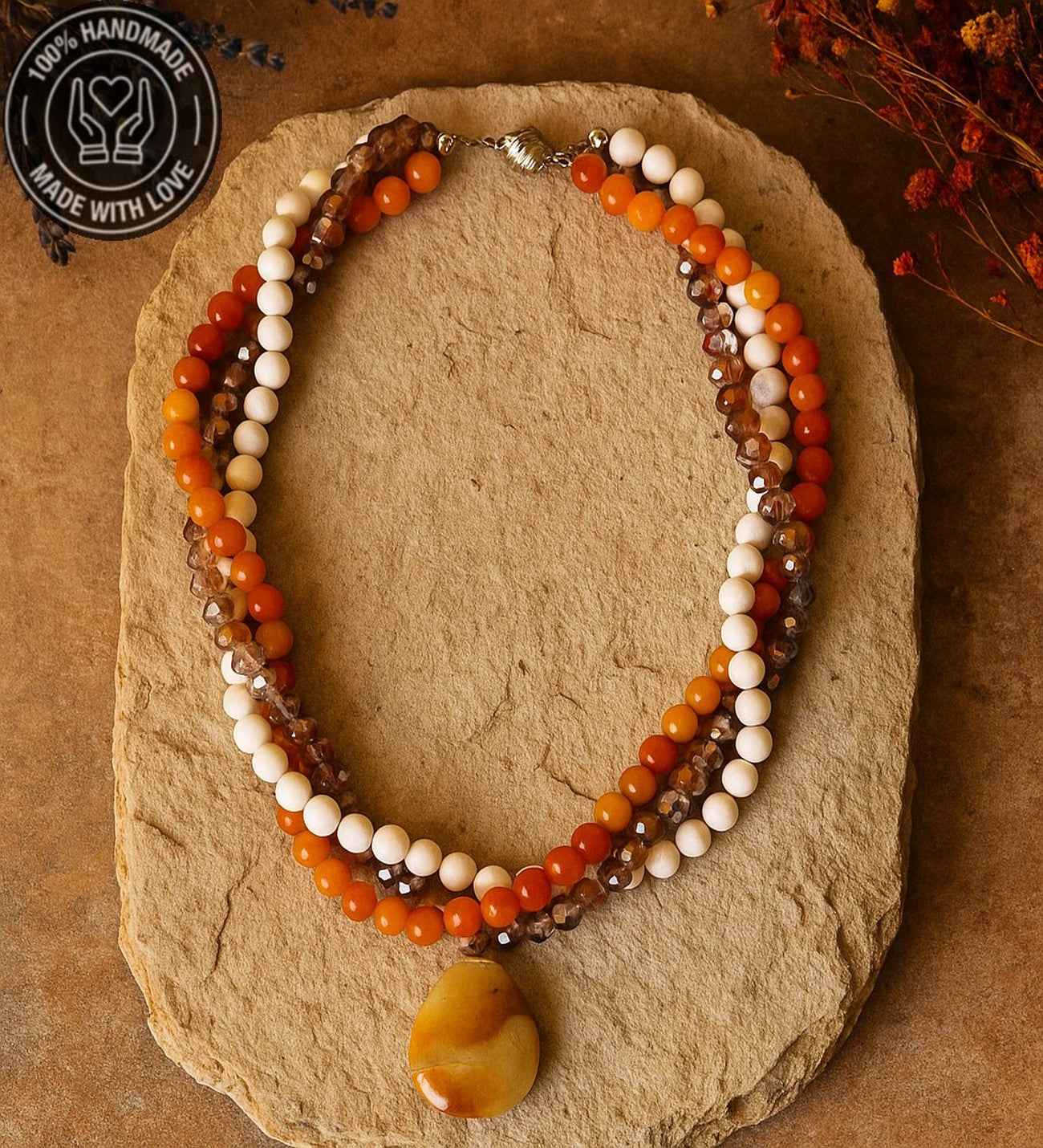 Akik Havlit Kristal Nazardan Ve Stresten Korunma Kolyesi