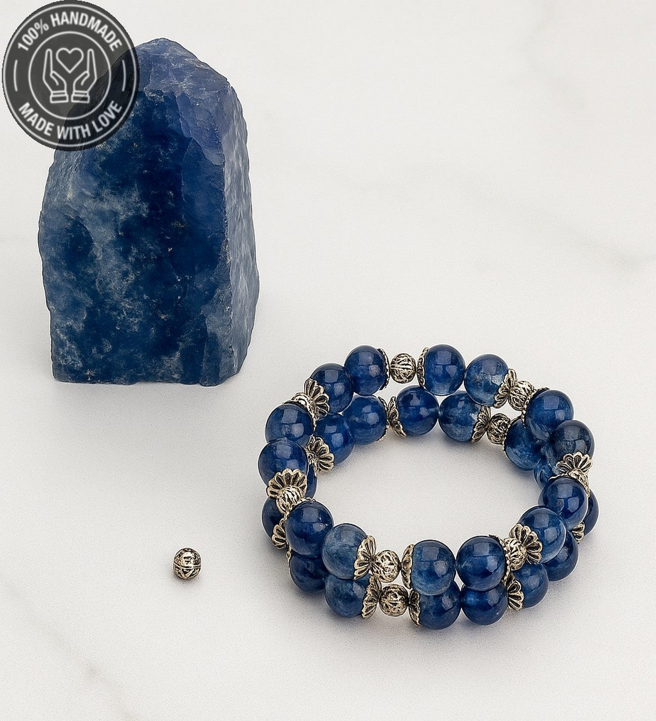 Mavi Kuvars Iki Sıralı Iletişim Ve Zarafet Bilekliği