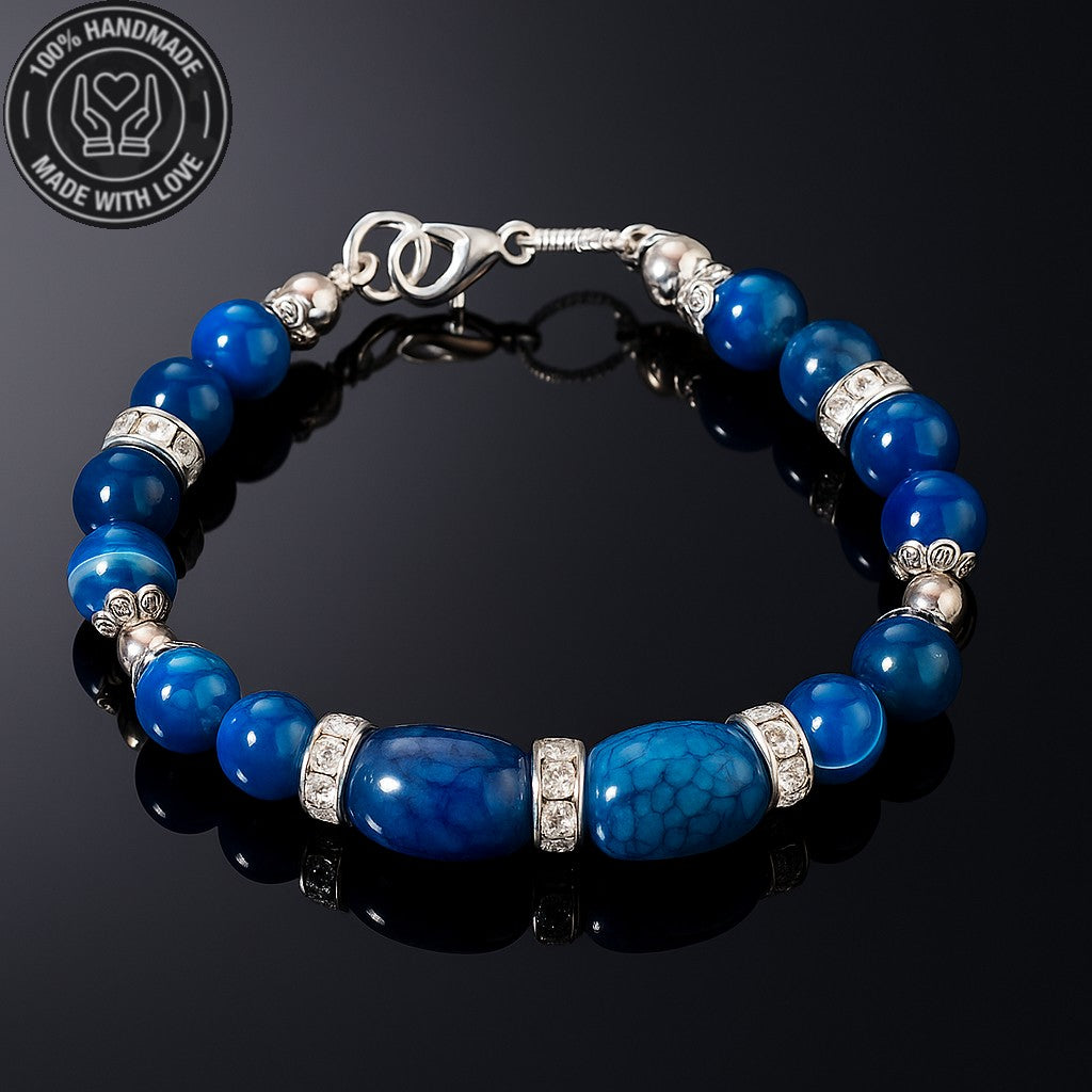 Mavi Akik Stres Ve Nazar Kalkanı Bileklik