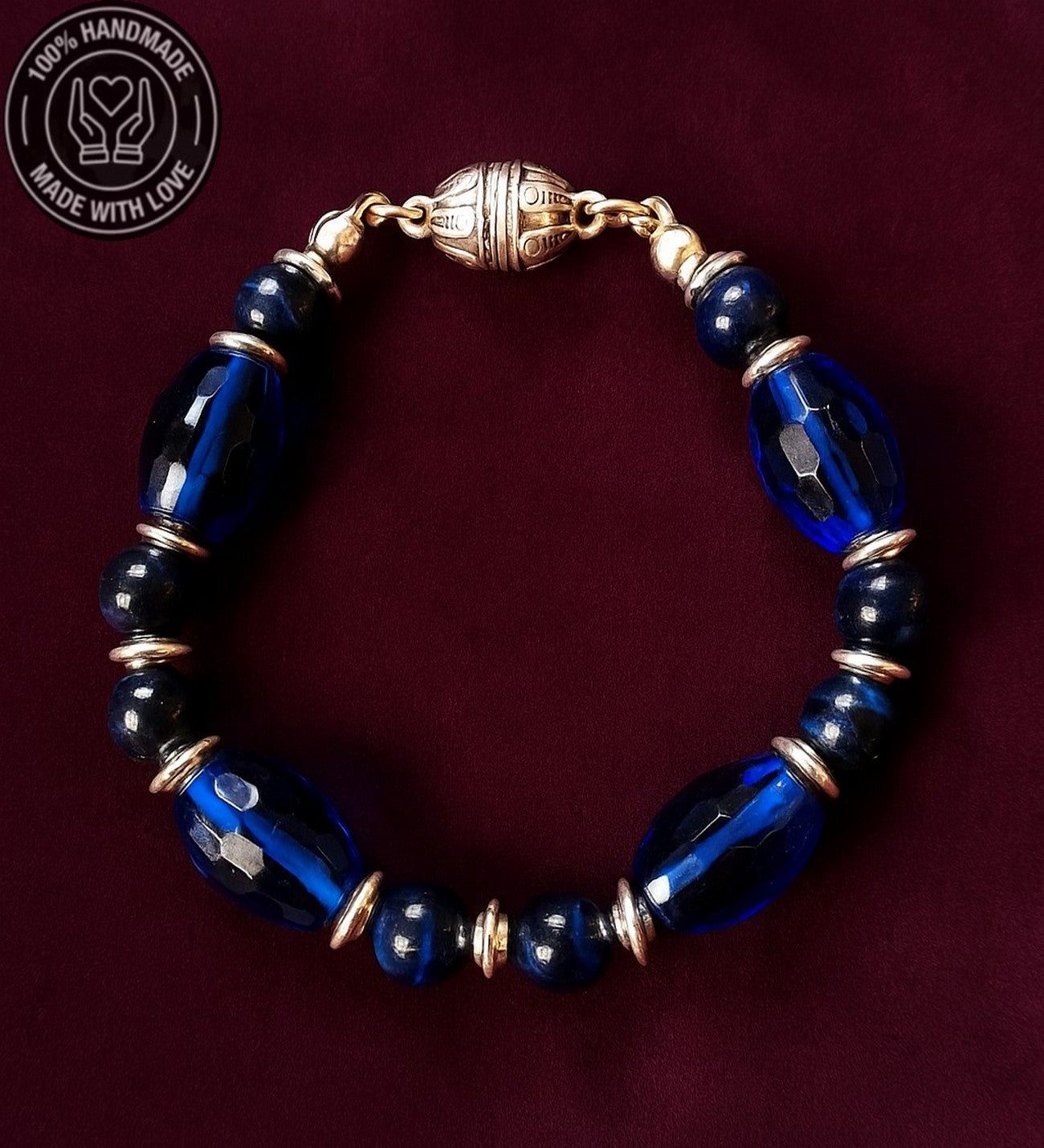 Lacivert Kaplan Gözü Lacivert Kuvars Odaklanma Ve Nazar Karşıtı Bileklik